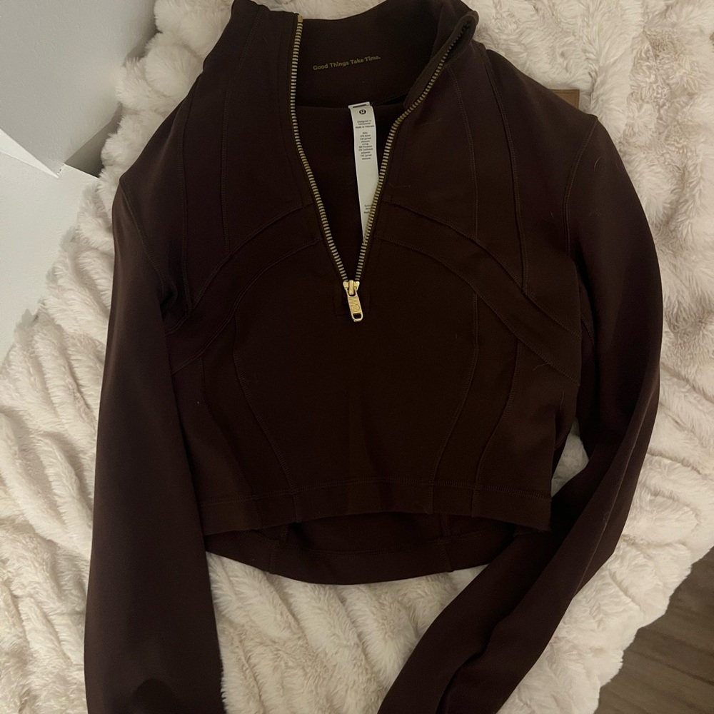 Women's Brown Quarter-Zip Long Sleeve Top Lululemon